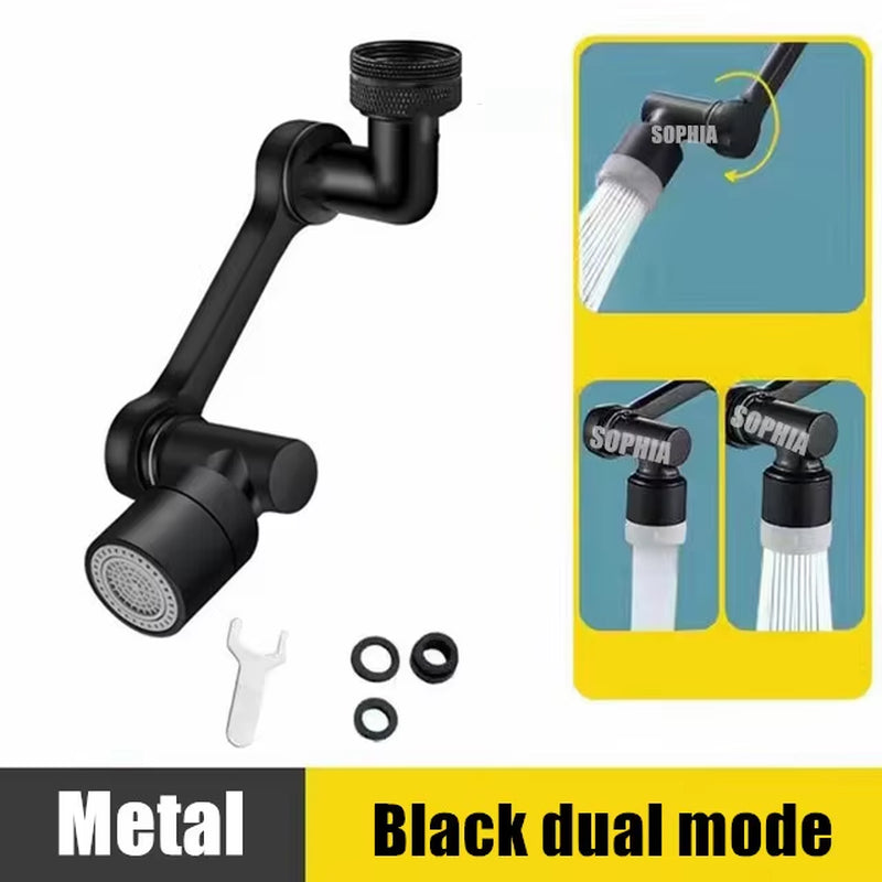 AquaTwist™ 1080° Rotating Faucet Sprayer – Universal Metal Tap Extender with Aerator Nozzle & 22/24mm Adaptor