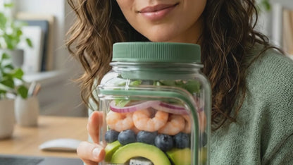 Salad Pod Portable Salad Jar with Leakproof Dressing Container, Meal Prep, Food Storage Container for Office, Work, Travel, Picnic, Gym and Outdoor Use